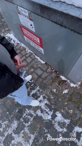 Public pissing with a nice cock makes him horny and makes him jerk off