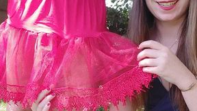 My eunuch in a stupid sissy skirt