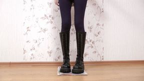 New magazines are stepped and torn by 18 yo girl in Doc Martens boots, fc004x 1080p