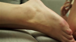 Foot Fetish - Brunette worships soles of her Redhead friend