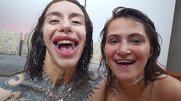 MEGA GANGBANG! Two hot sluts Princess lili & Holy Wood get hard fucking with DAP DAP TP from six cocks EKS651
