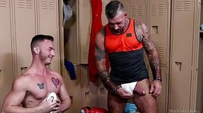 Silver Daddy Shows Off His Humongous Meat To Jock After Workout