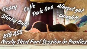 Nasty Shed Fart Session in Panties