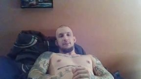 Tattoed Stud Jerking Off Hard