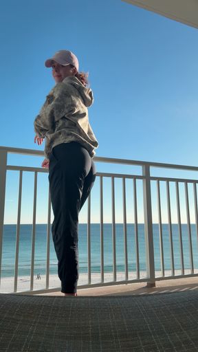 Cum with Me on the Balcony in Front of the World!