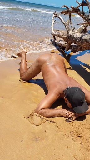 Ladysilva Taking off Her Panties on the Beach Showing off Her Tanned Ass