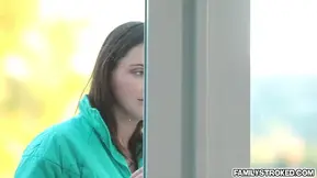 Two hunky guys fuck their naughty stepsister in both holes at the same time