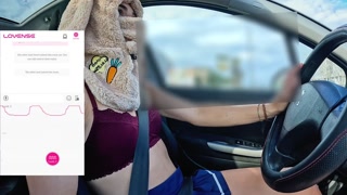 A friend of mine is filming me while I drive and a fan controls my lovense vibrator remotely