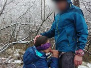 Public Blowjob And Cum Swallow Near The Mountain River