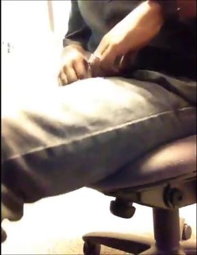 Black Cubicle Masturbation: Caught Jerking Off by Coworker