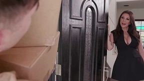 Delivery boy happily participates in a massive orgy with five baddies