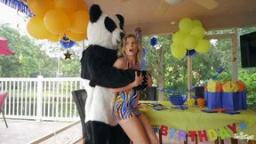 Mascot Milf Blonde Sparks Wild Fantasy in Steamy Play