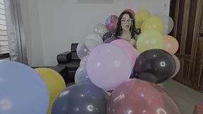 MASSIVE POP BALLOON GARLAND WITH HEELS AND DRESS