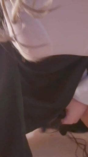 Drink all my love milk after riding a huge black dildo.   Clip 2