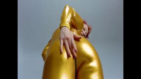 Shiny golden ass worship