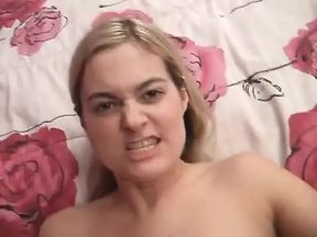 Awesome blonde slut gets fucked on the bed