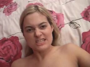 Awesome blonde slut gets fucked on the bed