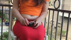 Chubby Velma Smoking and Showing off Big Belly