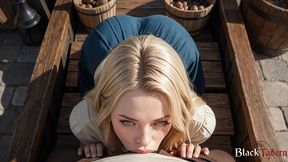 a pretty girl was sent to the market, but she had nothing to pay with, so she offered her wet pussy [ai]