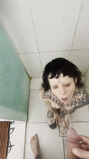 Tattooed Slut Never Stops Halfway Every Drop, Every Time, All the Piss
