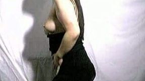 Awesome striptease dance by my goth girlfriend on camera