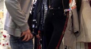 A straight guy with a hot ass fucks a mannequin in a shop! Risky masturbation in a public place