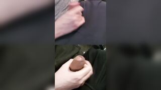 Stroking 2 wiry pulsating beefsticks trickling gooey pre-jizz at the goes.