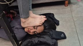 Mimi’s Post-Gym Sock Smelling & Facesitting Domination on Tied Pocahontas