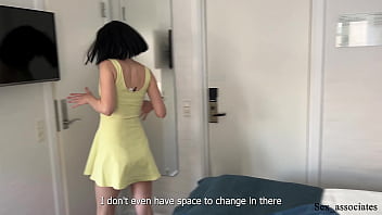 MILF wife gets surprise anal fuck from stepson in hotel bed