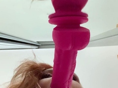 Violet lovely amateur redhead woman toying