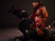 Furry threesome Anal 3D