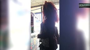 Mature MILF with curly hair is caught in a warehouse, she agrees to let him break her booty until her stomach hurts in exchange for paying her debts