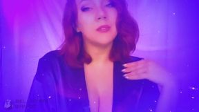 Long sexy nails and silky purple robe Bellatrix Bandit femme fatale melts your mind