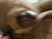 Jerking off and Mars Gymburger licks & swallows my cum