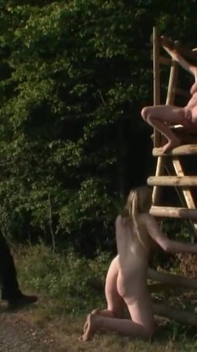 Humiliating dominating spanking in the farm