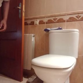 Intimate Bathroom Scene with Massive Bust & Huge Ass