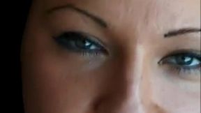 olga shows big hooters and shaved box before blowjob and pov facial