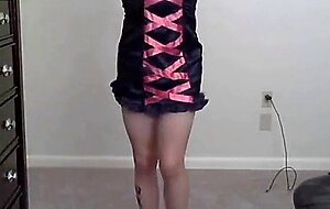 Teasing Crossdresser Shows Off Small Cock
