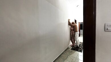 My stepfather dry humps me in the hallway while fingering my panties