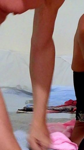 Thrilling moment from &quot;Latest live sex show on Stripchat, Gigi and Dave, shemale and man couple, POV, behind the scene,&quot;