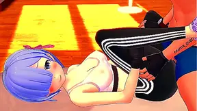 Exhausted Rem Craves but Pulled into Wild Hentai Tryst Instead