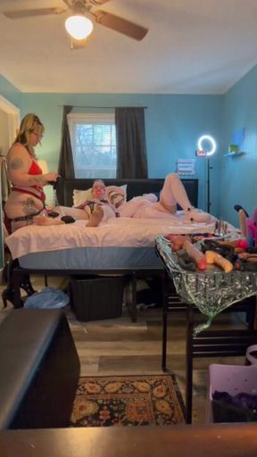 Two sissies vs dominatrix