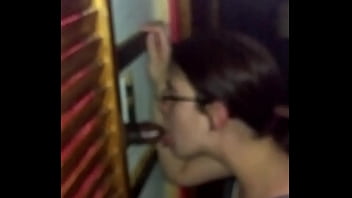 Dirty, Dirty White Slut Sucks Big Black Cock at the Gloryhole BBC
