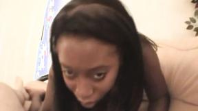 ”POV ebony teen sucking on hard meat”