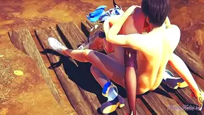 Threesome Fun – Boy Fucks Barbara & Ganyu in Uncensored 3D Genshin Impact Hentai