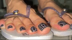 stepping on styrofoam for my slave to swallow
