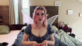 Innocent elf gets her first facial and dildo fuck