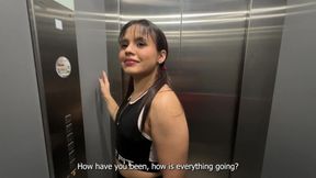 I my NEIGHBOR in the ELEVATOR, she ends up with her mouth full of milk