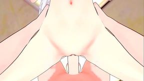 Emilia takes a Raw Creampie - 3D anime hentai