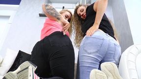 Princess Cindy and Mistress Jane - Hands off! These asses are too hot for you! - small version